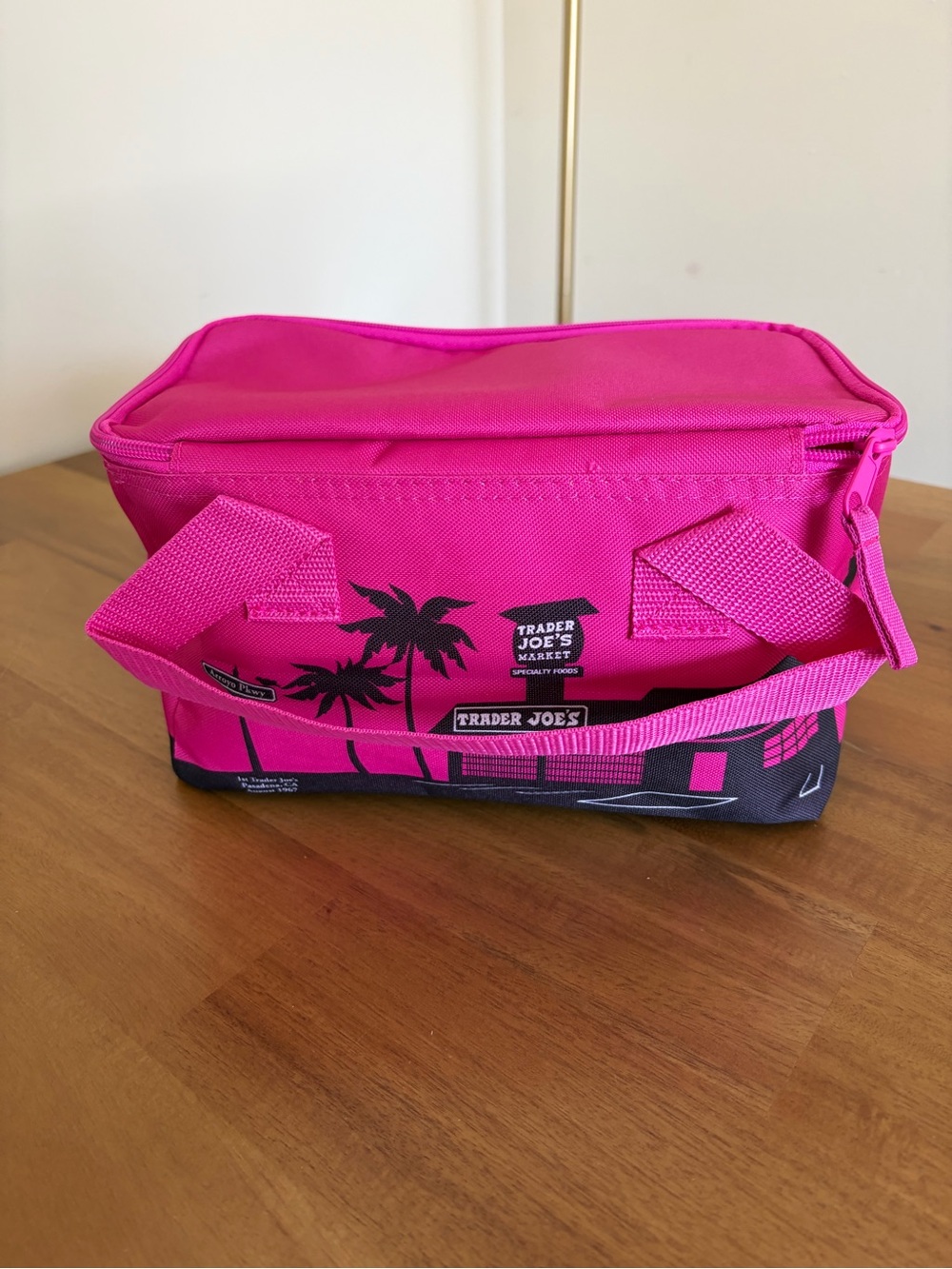 Trader Joe's Pink and Orange Insulated Lunch Tote - Picture 2 of 3